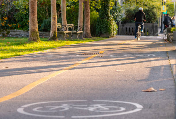 istock Bicycle sign/symbol/logo on the cycle path 1090980806