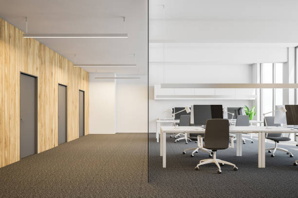 istock Glass open space office, doors 1090988972