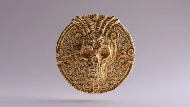 Photo of Antique Gold Skull Coin