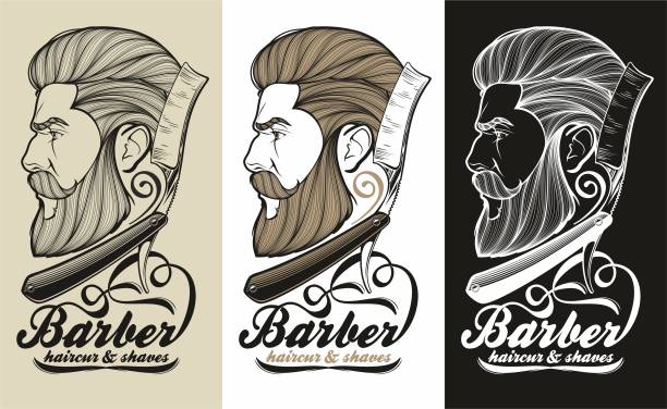 barber shop symbol Vector vintage barber shop symbol for your design hair posters for salon stock illustrations