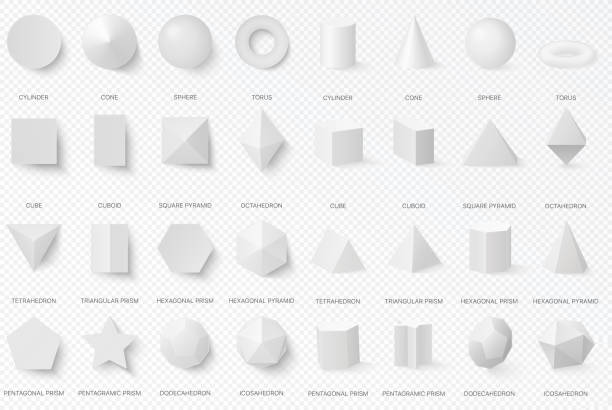 現実的な白い基本的な 3d 形状の上部と正面のアルファ transperant 背景に分離に。 - square shape illustrations点のイラスト素材／クリップアート素材／マンガ素材／アイコン素材