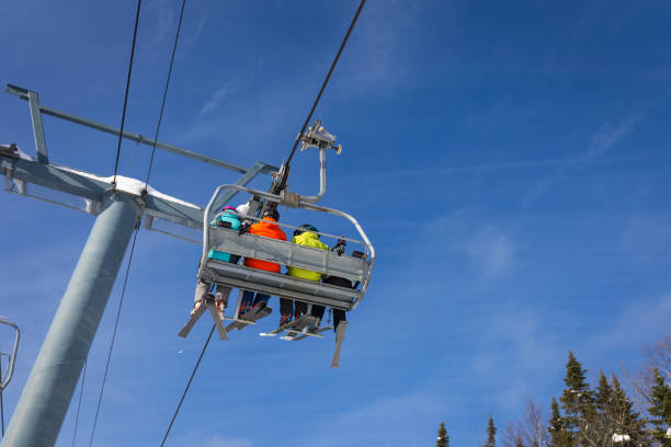 istock Four peoples in ski lift 1091007826