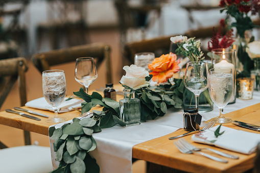 Wedding decor rustic dining table
