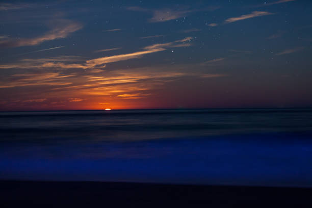 istock Red Moon Rising Above The Sea 1091008982