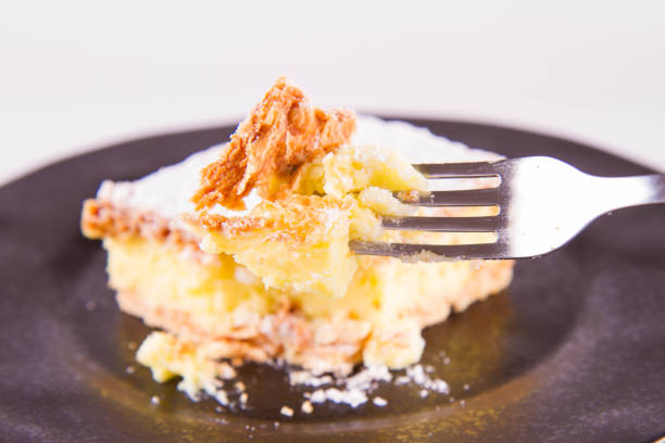 istock Napoleonka cake eaten with a fork 1091011534
