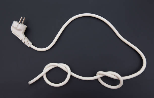 Electric car symbol from electric wire