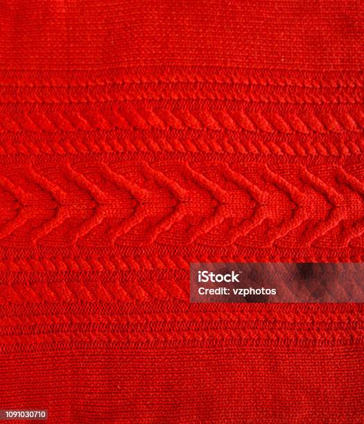 Red Wool Pattern Red Knitted Pattern Wool Sweater Texture Close Up Handmade Red Knitting ...