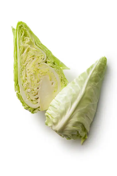 Vegetables: Pointed Cabbage Isolated on White Background