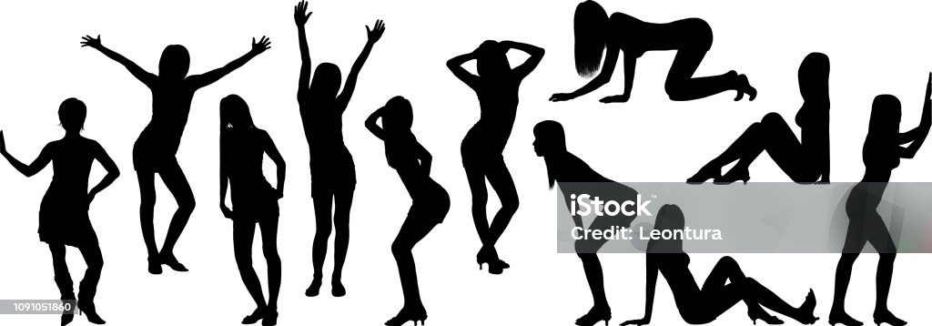 Woman Silhouettes Woman silhouettes. In Silhouette stock vector