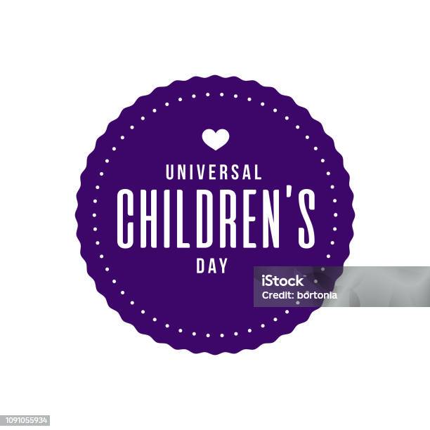 Universal Childrens Day Stock Illustration - Download Image Now - Label, Autumn, Banner - Sign