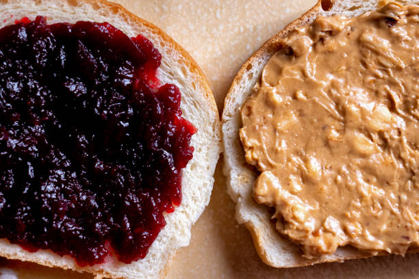 istock Open Face Peanut Butter and Jelly Sandwich 1091078668