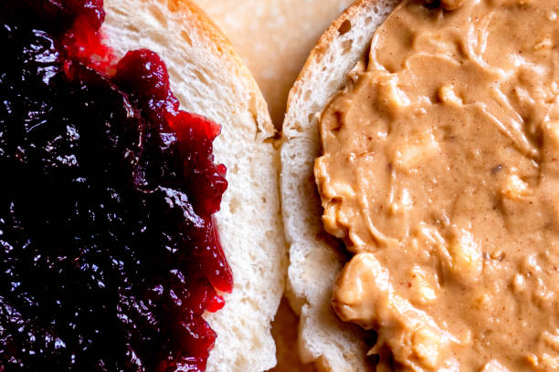 istock Open Face Peanut Butter and Jelly Sandwich 1091078670