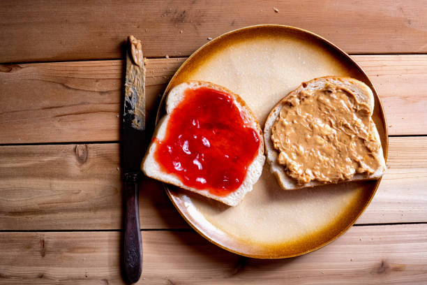 istock Open Face Peanut Butter and Jelly Sandwich 1091078924