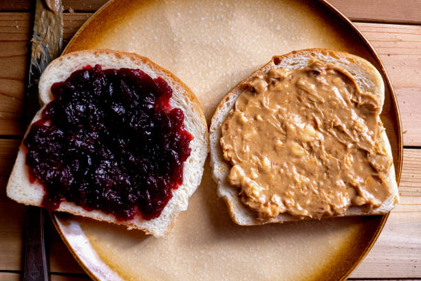 istock Open Face Peanut Butter and Jelly Sandwich 1091078934