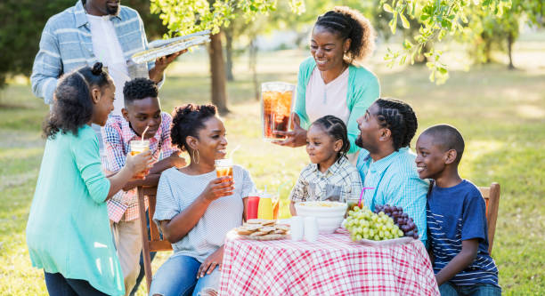 istock Large African-American family having backyard cookout 1091103452