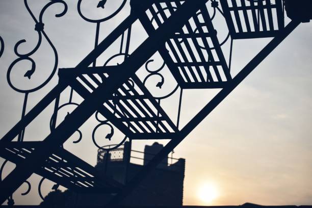 istock Beautiful sunset behind the stairs. 1091105806