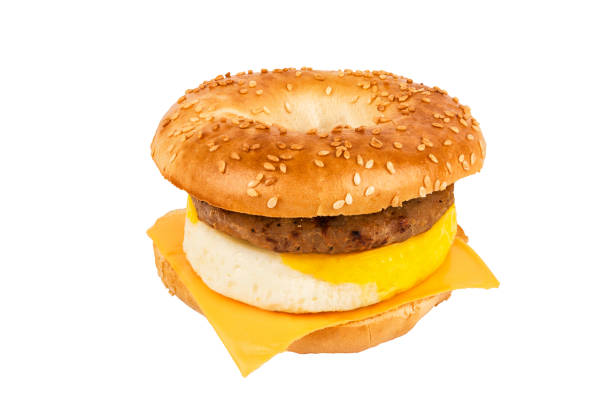istock Sandwich breakfast isolated on white background. 1091108860