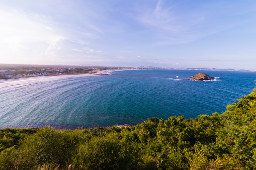 Panoramic ocean view from Ponta do Pontal beach in Arraial do Cabo, Rio de Janeiro
