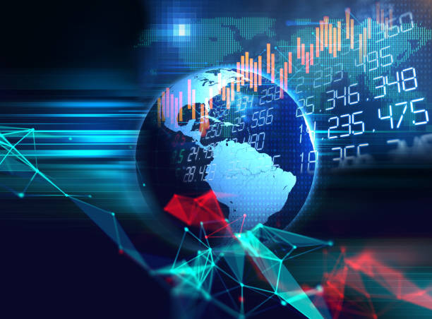 istock stock market investment graph with indicator and volume data. 1091131728
