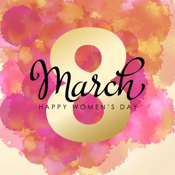 Vector illustration of 8 March Watercolor for Women's Day