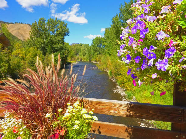 sun valley und ketchum, idaho. - sun valley idaho stock-fotos und bilder