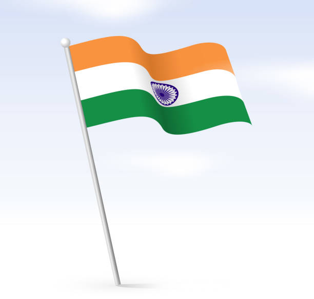 indische flagge himmel - indian flag india flag celebration stock-grafiken, -clipart, -cartoons und -symbole