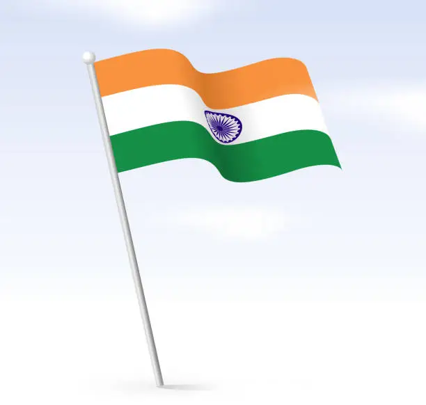 Vector illustration of indian flag sky