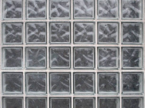 istock Transparent glass pavers placed on a wall  Modern architecture 1091146270