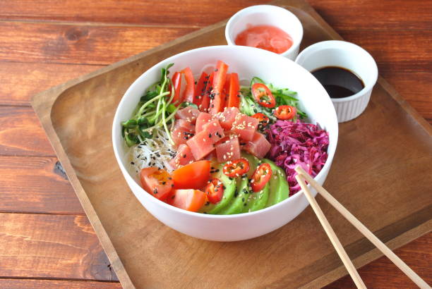 istock Tuna poke bowl with crystal noodles 1091149040