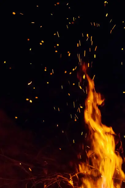 Photo of Night bonfire with sparks