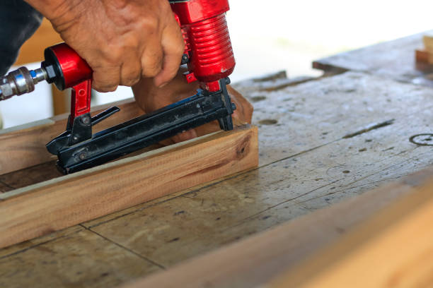 istock Carpenters are using tools with wood working furniture. 1091154936