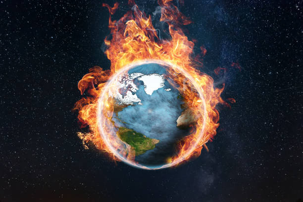 istock The globe is on fire, global warming, the average temperature on earth is rising. The concept of disaster. This image elements furnished by NASA 1091165558