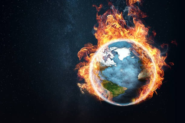 istock The globe is on fire, global warming, the average temperature on earth is rising. The concept of disaster. This image elements furnished by NASA 1091165570