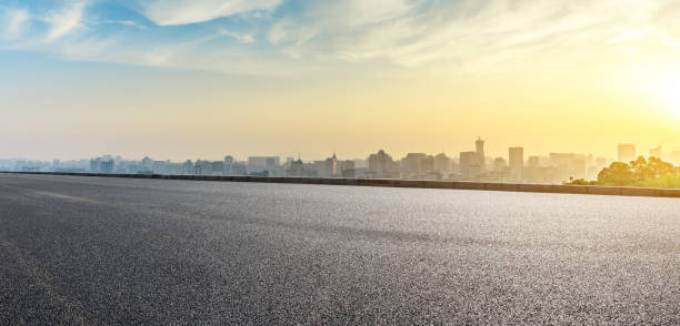 istock Panoramic city skyline and buildings with empty asphalt road 1091167640