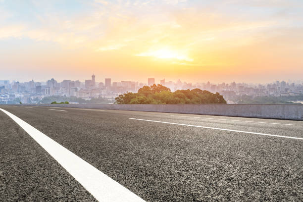 istock Panoramic city skyline and buildings with empty asphalt road 1091168132