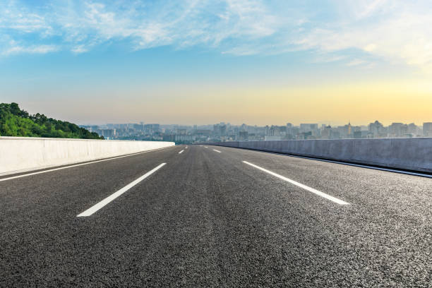 istock Panoramic city skyline and buildings with empty asphalt road 1091169610