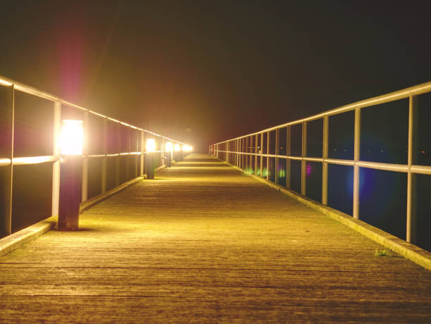 istock Long pier on Baltic coast in early morning calm. 1091185270