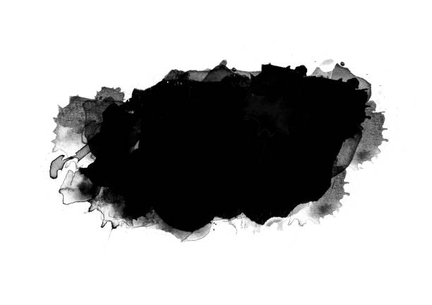 istock Black color graphic patches graphic brush strokes design effect element for background 1091189490