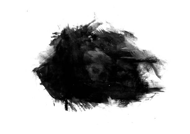 istock Black color graphic patches graphic brush strokes design effect element for background 1091189556
