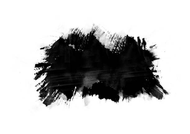 istock Black color graphic patches graphic brush strokes design effect element for background 1091189618