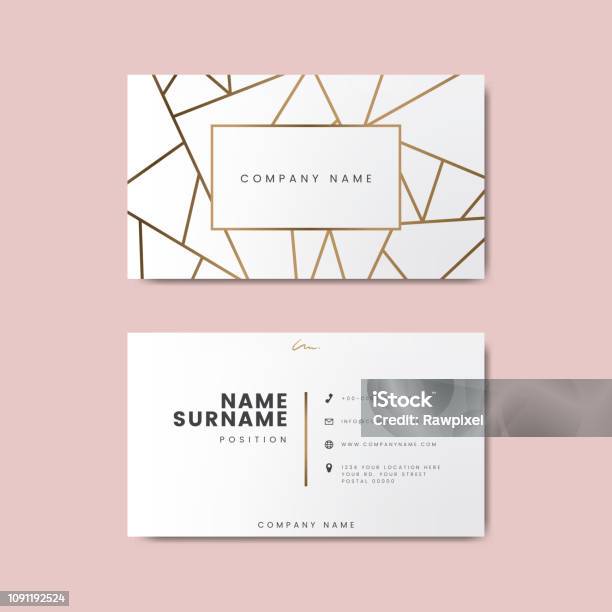 Vetores de Design Criativo Cartão De Negócios Moderno E Minimal Com Formas Geométricas e mais imagens de Cartão de Negócios