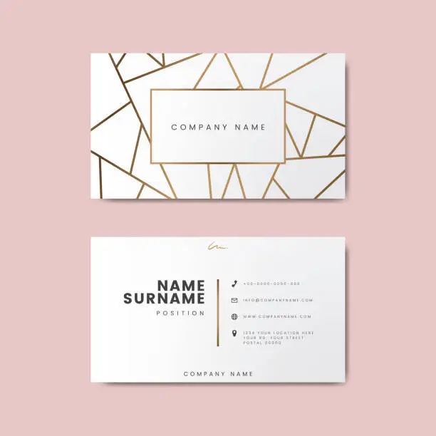 Vector illustration of Creative minimal and modern business card design featuring geometric shapes