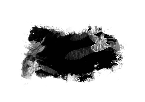 istock Black color graphic patches graphic brush strokes design effect element for background 1091192808