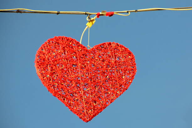 istock Street light decoration big red heart 1091193556