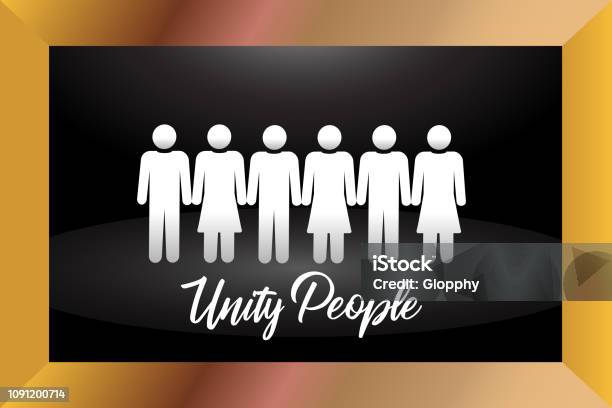 Unity People's Graphics Framed A Group Of People Unity Concept Vector Design Stock Illustration ...