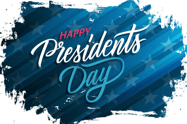 USA Presidents Day celebrate banner with brush stroke background and hand lettering text Happy Presidents Day. United States national holiday. USA Presidents Day celebrate banner with brush stroke background and hand lettering text Happy Presidents Day. United States national holiday vector illustration. presidents day stock illustrations
