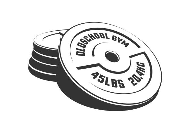 Disks For A Heavy Weight Barbell In A Stack Stock Illustration - Download  Image Now - Plate, Weight, Barbell - iStock