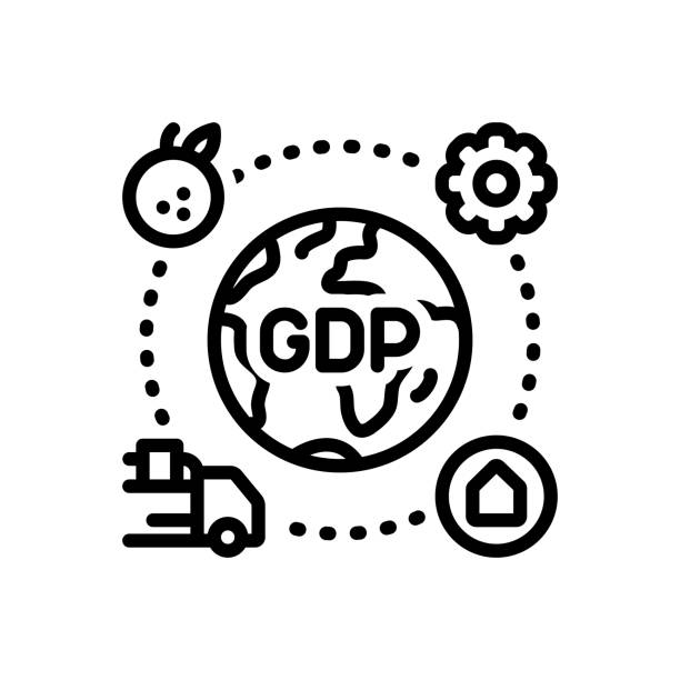 Gdp domestic Icon for gdp, domestic, product, market, service, goods gdp stock illustrations