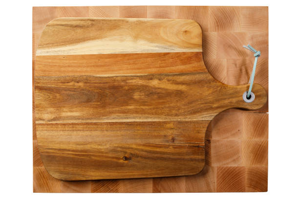 istock Wooden cutting board  white background. Wood texture. 1091209866