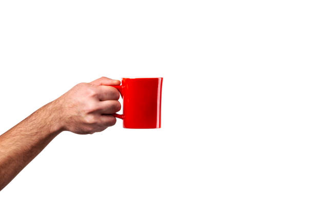 istock Hand holding red cup on isolated background 1091211454